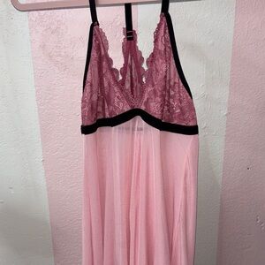 Elegant Pink Lace Nightgown